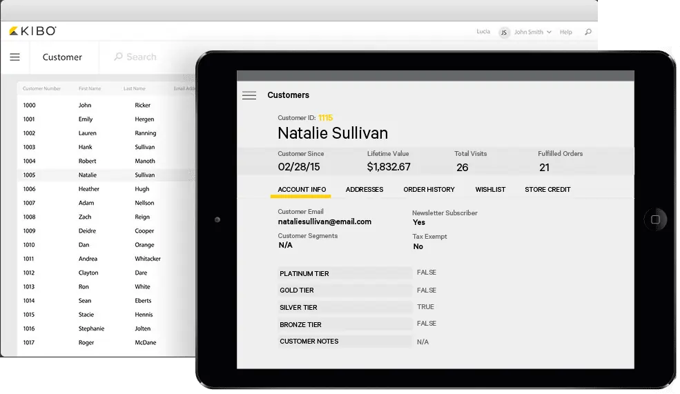 kibo pay customer data